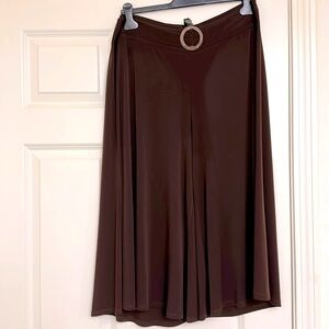 Wide Leg Crops Chocolate Silky Feel Stretch Waist Plus 14/16 (More like 18)